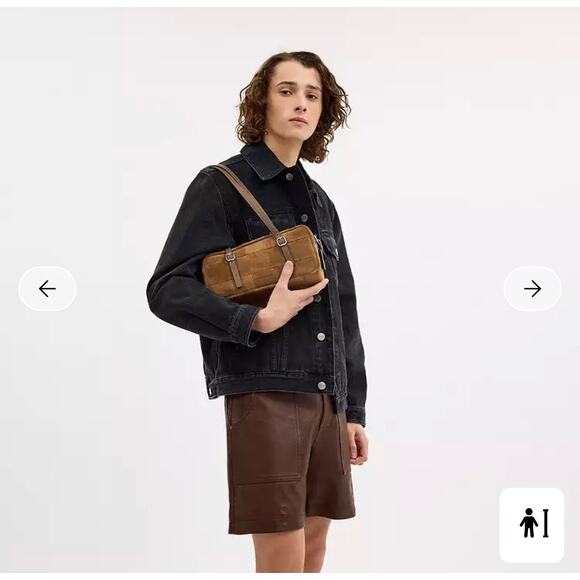 Coachtopia Alter/Ego Satchel Bag in Checkerboard Upcrafted Leather Cedar Suede - Picture 3 of 9